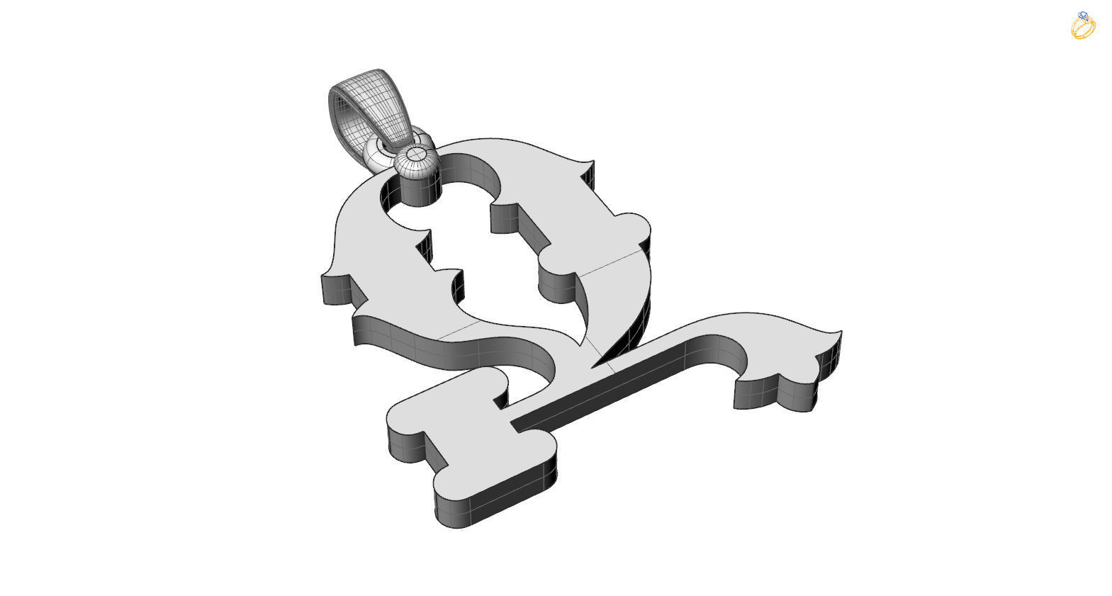 Decorative Letter Dj 3D print model_2