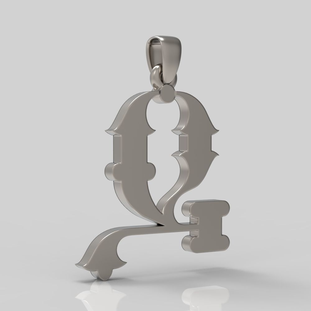 Decorative Letter Dj 3D print model_6