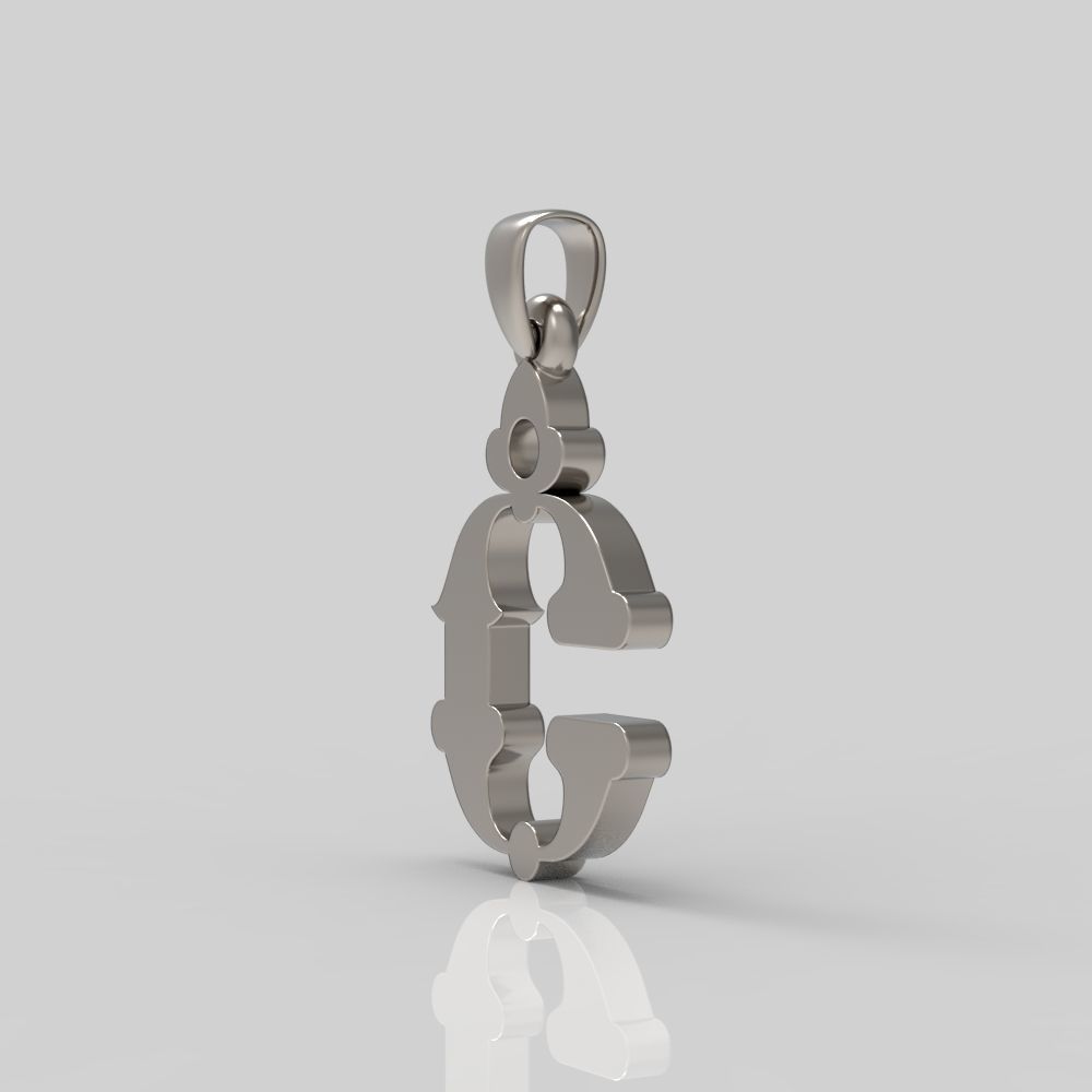 Decorative Letter C 3D print model_7