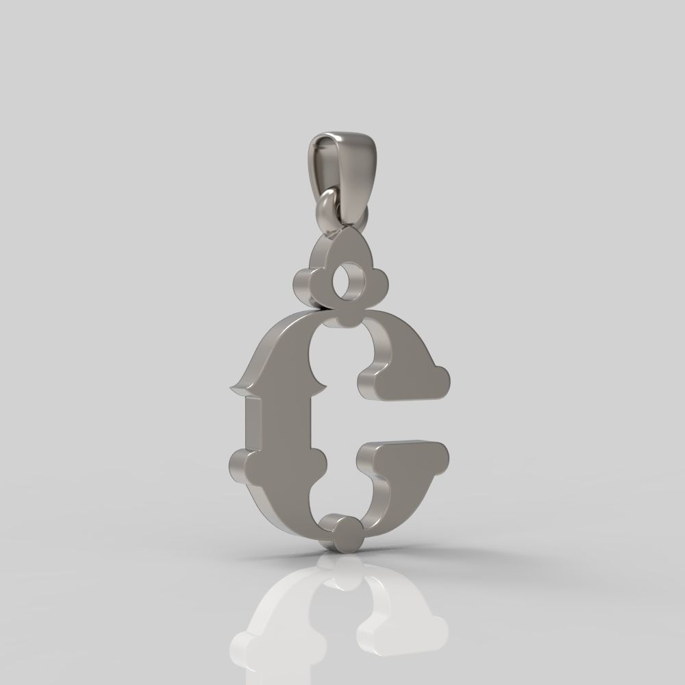 Decorative Letter C 3D print model_15