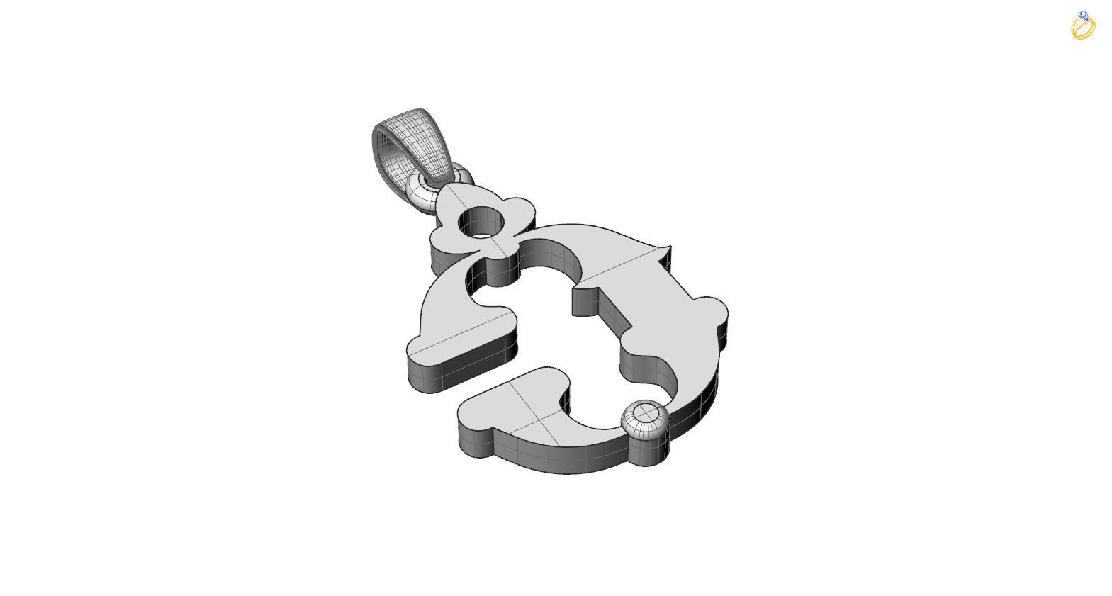 Decorative Letter C 3D print model_2