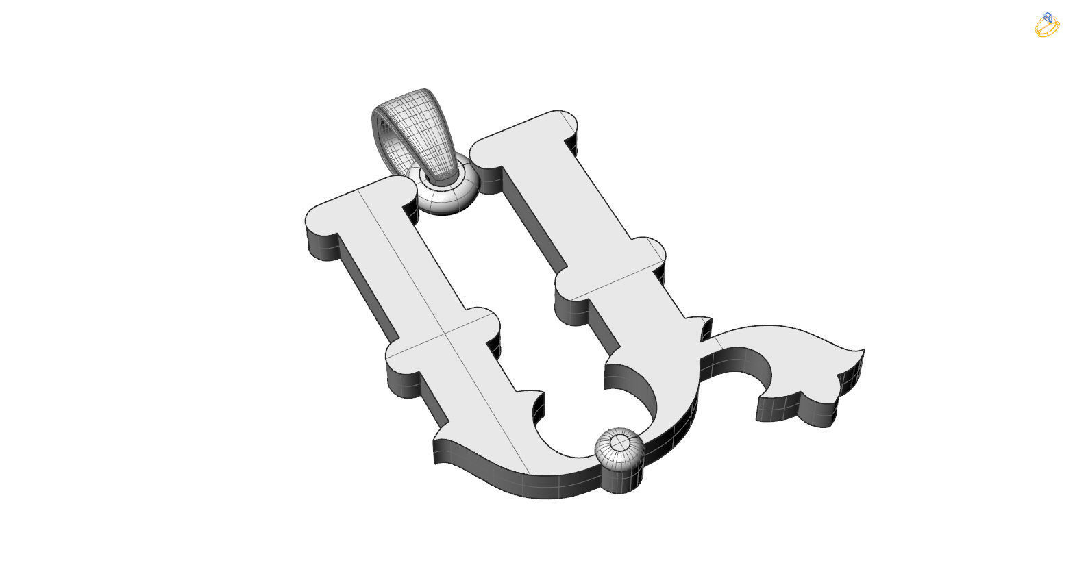 Decorative Letter A 3D print model_2