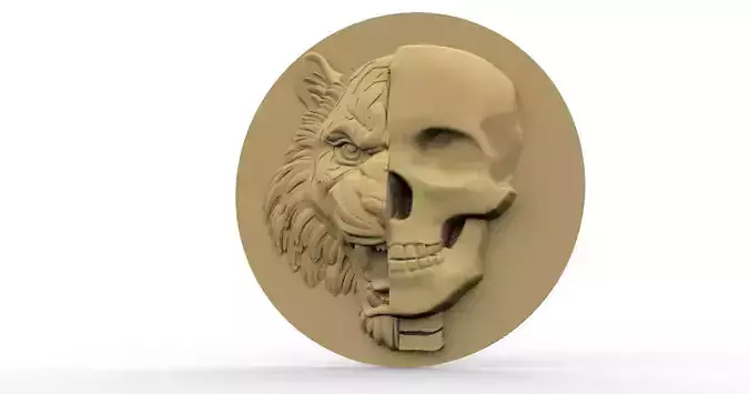 TIGER AND SKULL HUMAN 3D print model