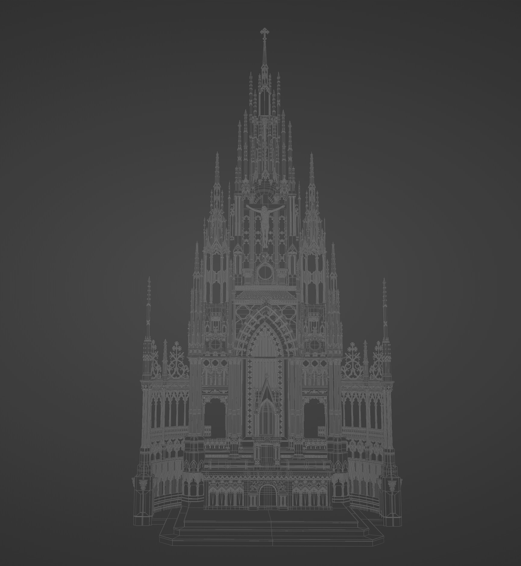 st francis de sales oratory high altar Low-poly 3D model_10