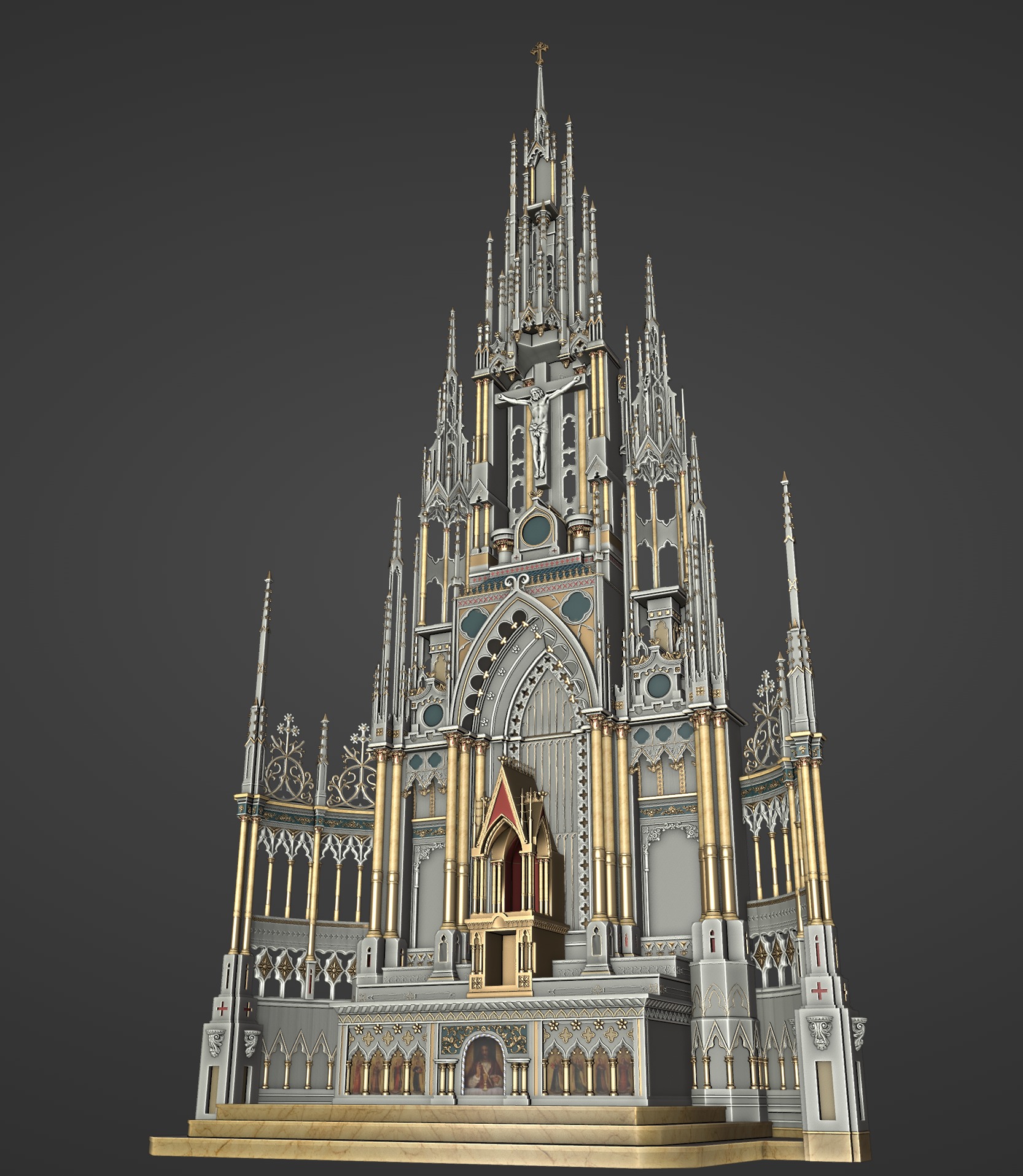 st francis de sales oratory high altar Low-poly 3D model_11