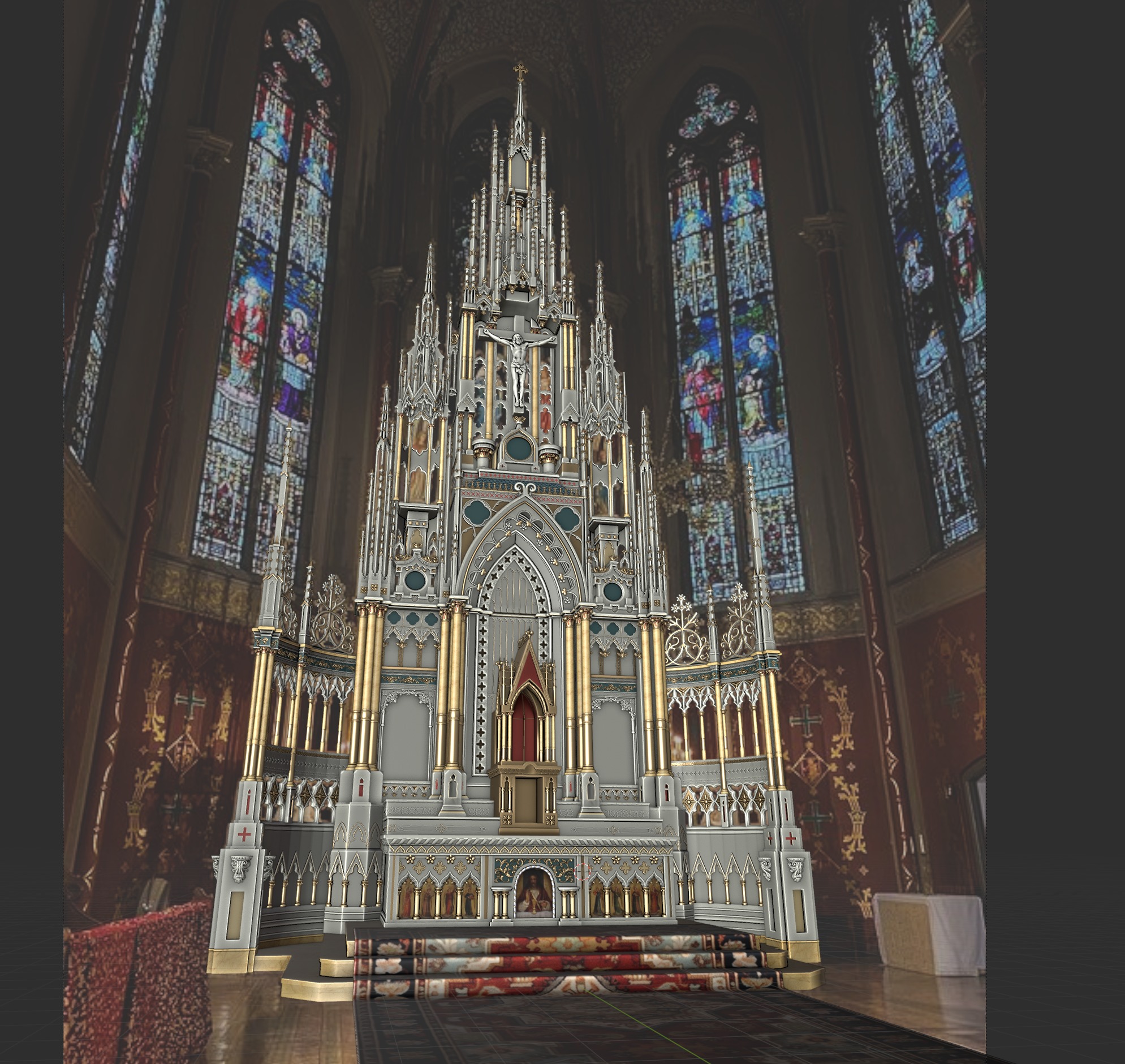 st francis de sales oratory high altar Low-poly 3D model_2