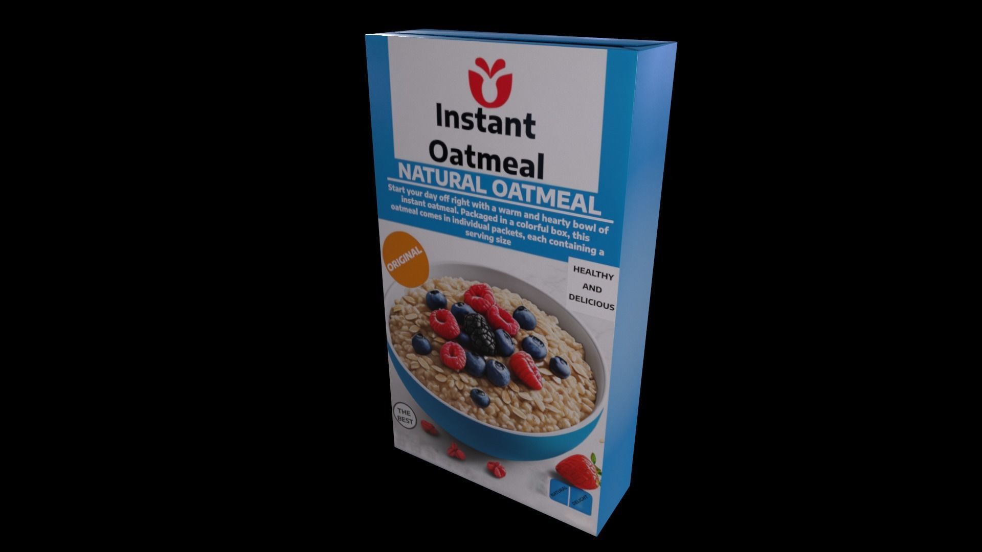 Dry breakfast and cereal-Instant Oatmeal-GAME READY PBR Low-poly 3D model_2