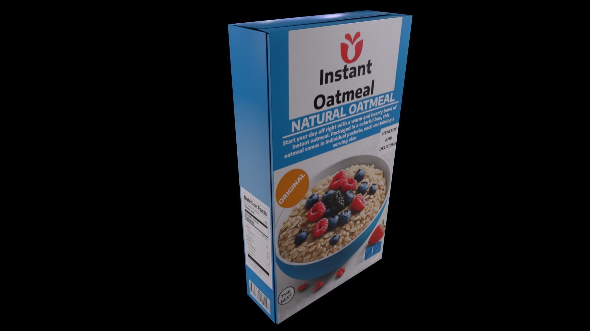 Dry breakfast and cereal-Instant Oatmeal-GAME READY PBR Low-poly 3D model_3