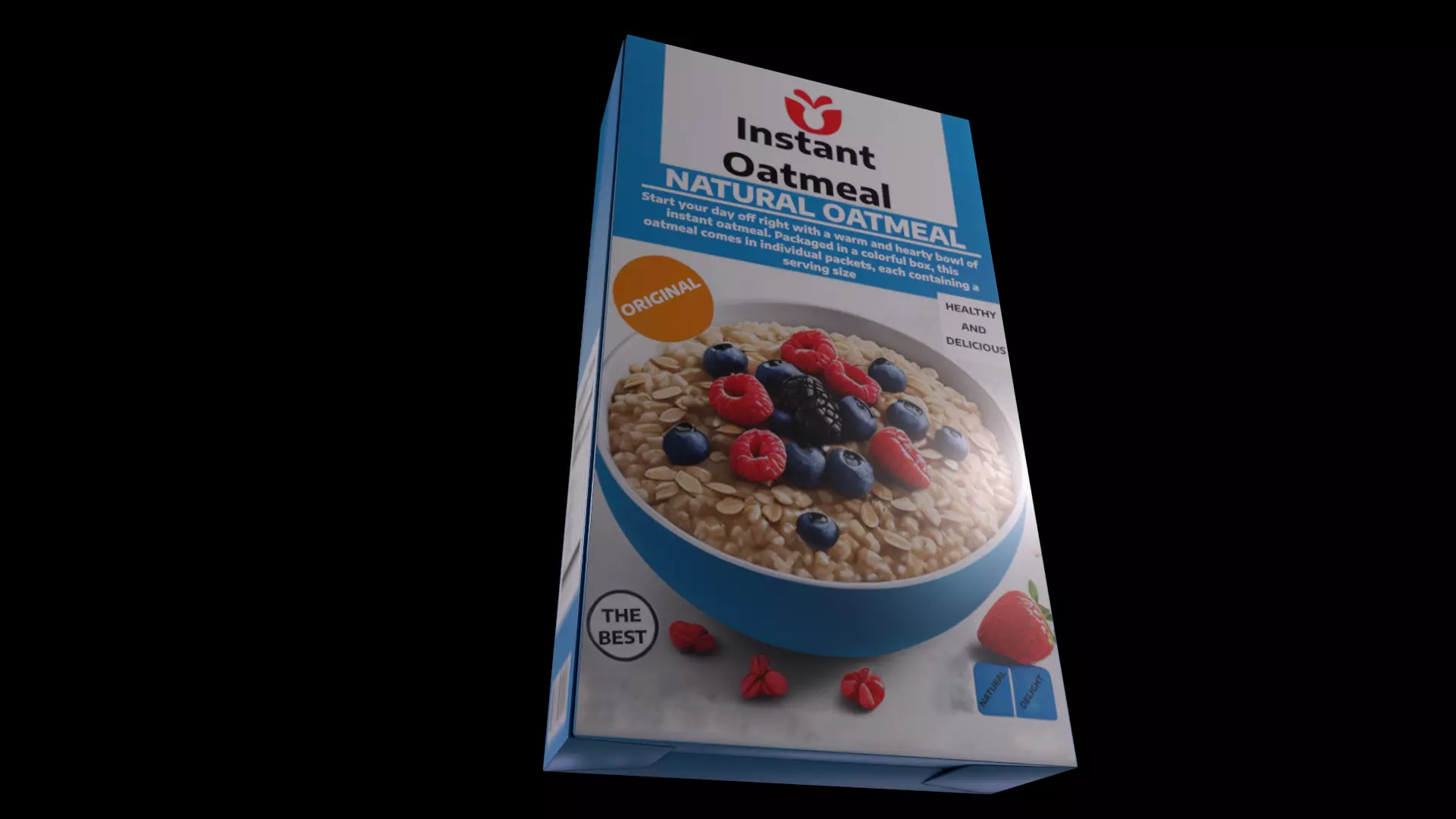 Dry breakfast and cereal-Instant Oatmeal-GAME READY PBR Low-poly 3D model_0