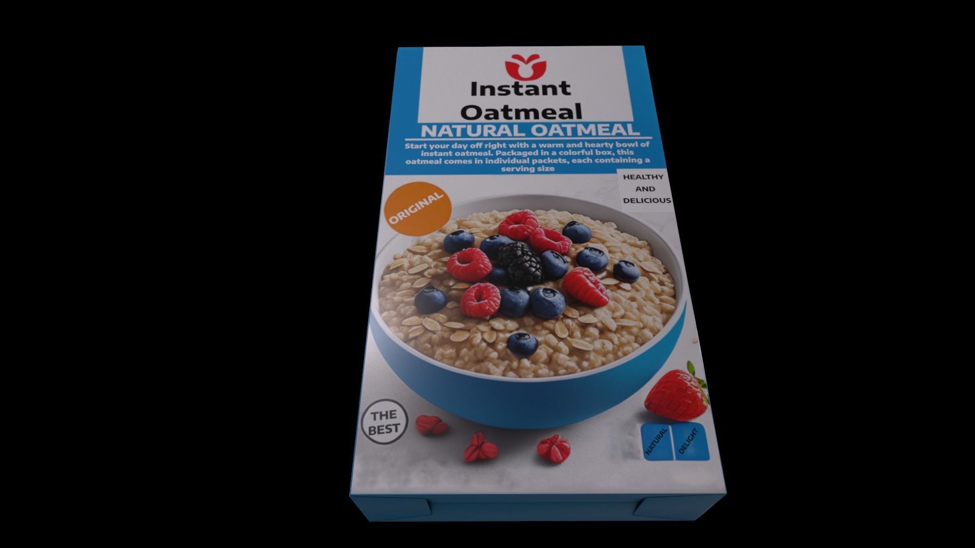 Dry breakfast and cereal-Instant Oatmeal-GAME READY PBR Low-poly 3D model_1