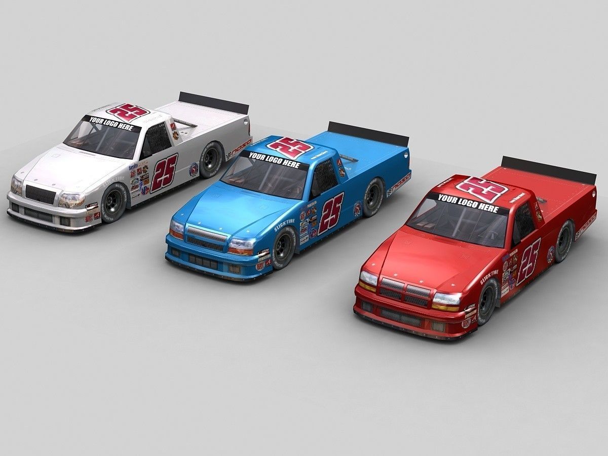 Generic NASCAR Race Truck Game Ready Low-poly 3D model_9