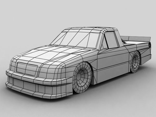 Generic NASCAR Race Truck Game Ready Low-poly 3D model_2