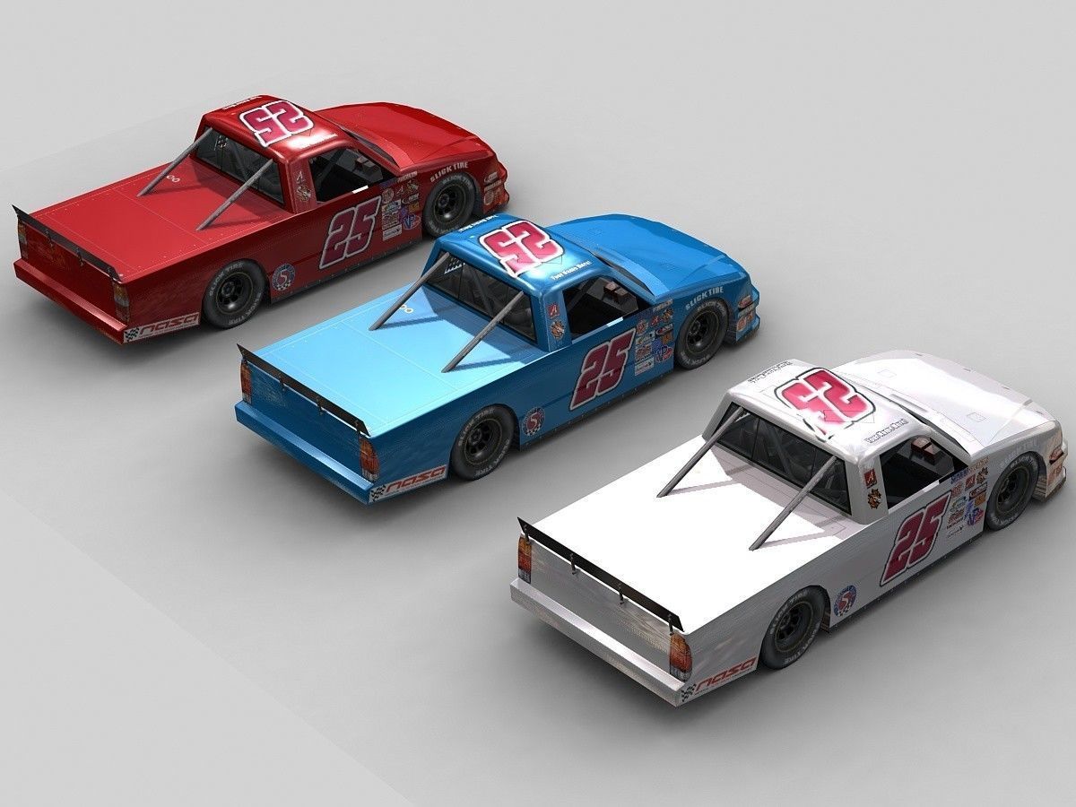Generic NASCAR Race Truck Game Ready Low-poly 3D model_10