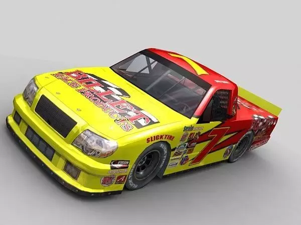 Generic NASCAR Race Truck Game Ready Low-poly 3D model_0