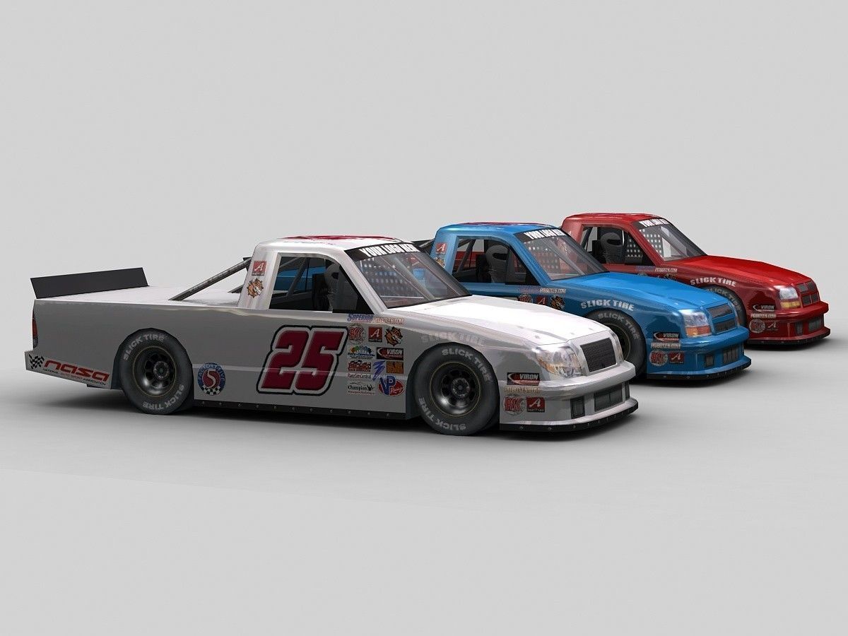 Generic NASCAR Race Truck Game Ready Low-poly 3D model_11