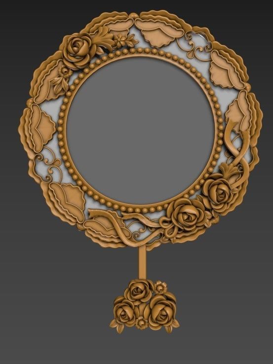 Classic decorative mirror Low-poly 3D model_3