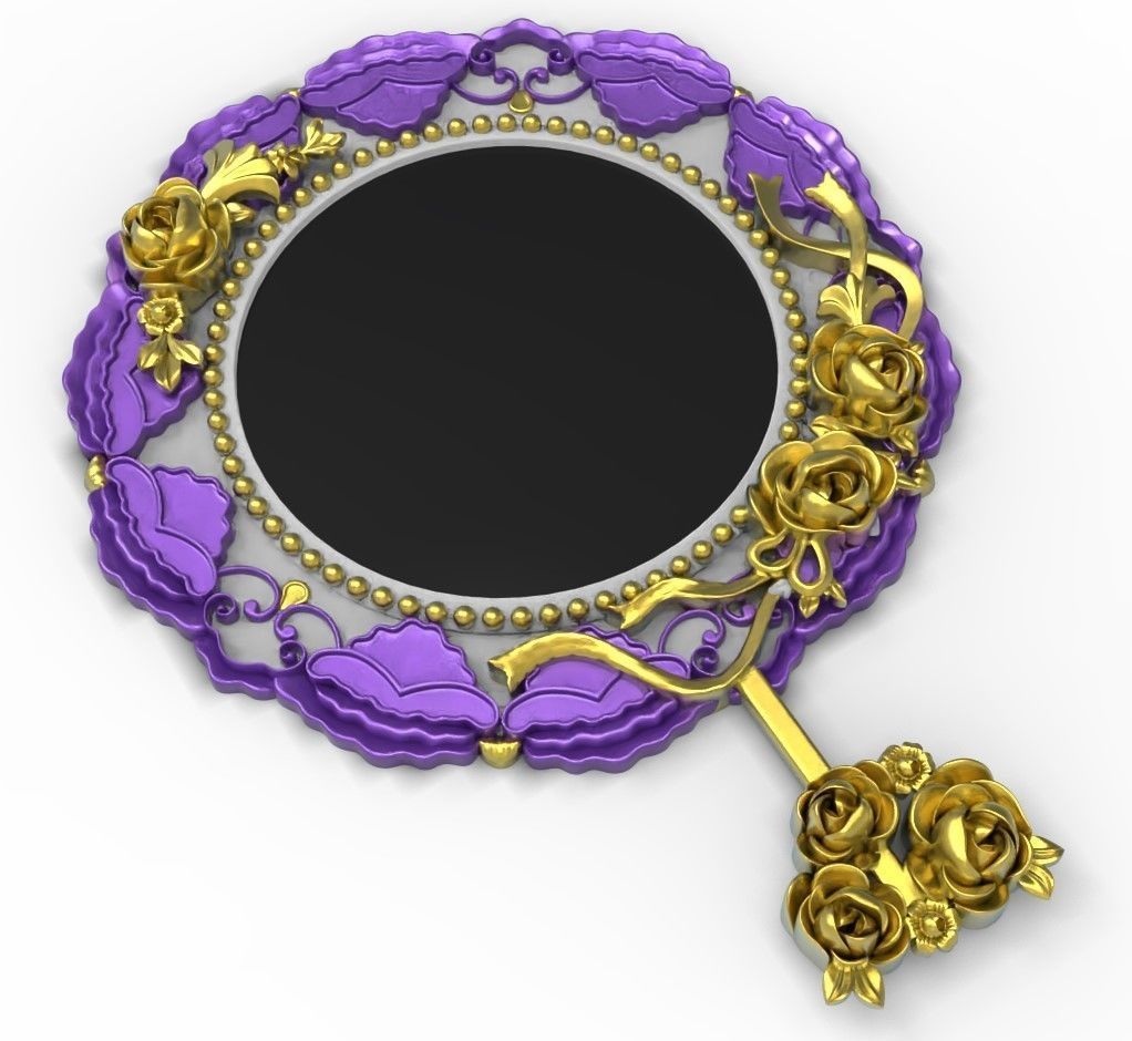 Classic decorative mirror Low-poly 3D model_1