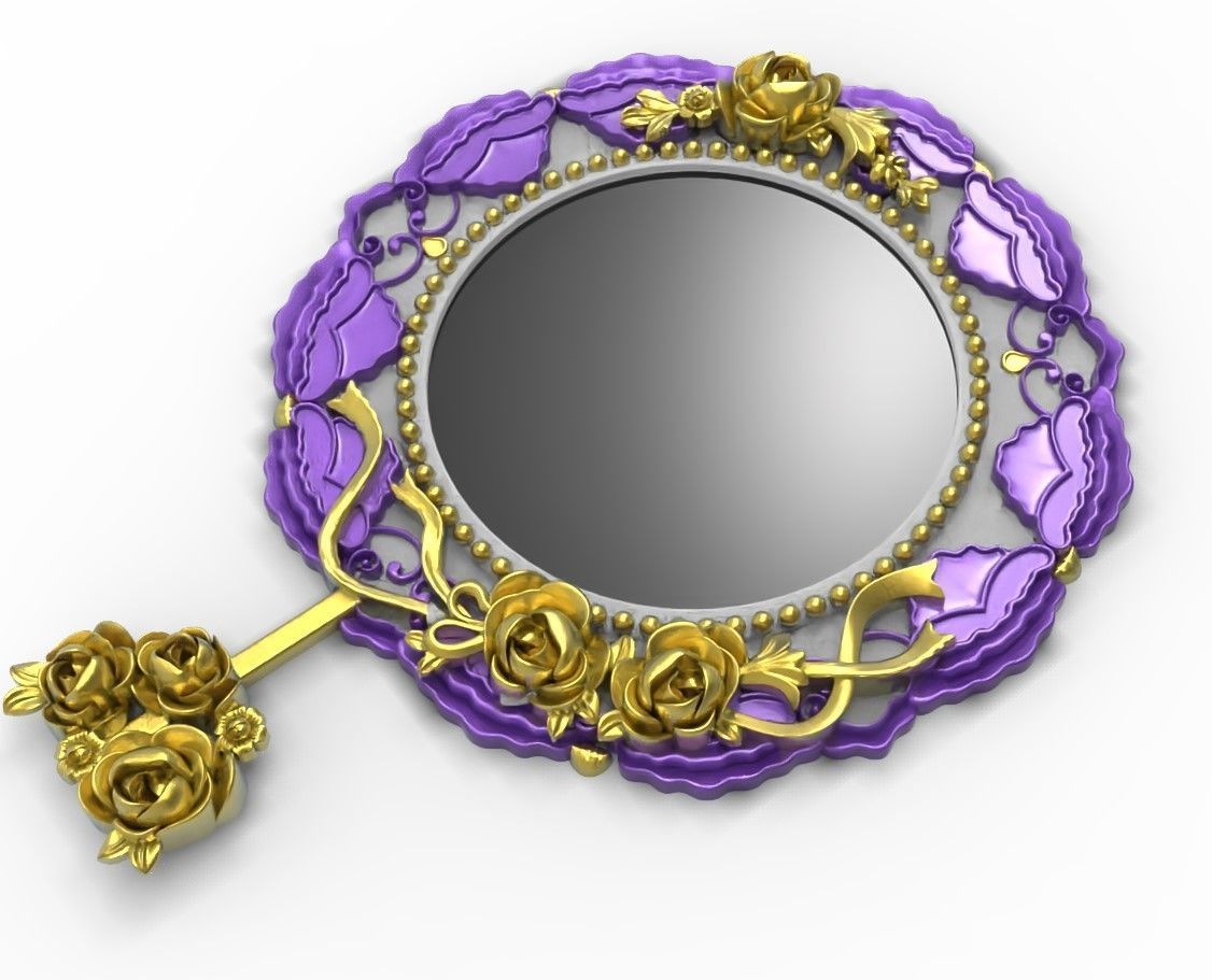 Classic decorative mirror Low-poly 3D model_2