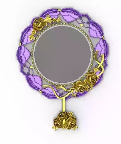Classic decorative mirror  Low-poly 3D model