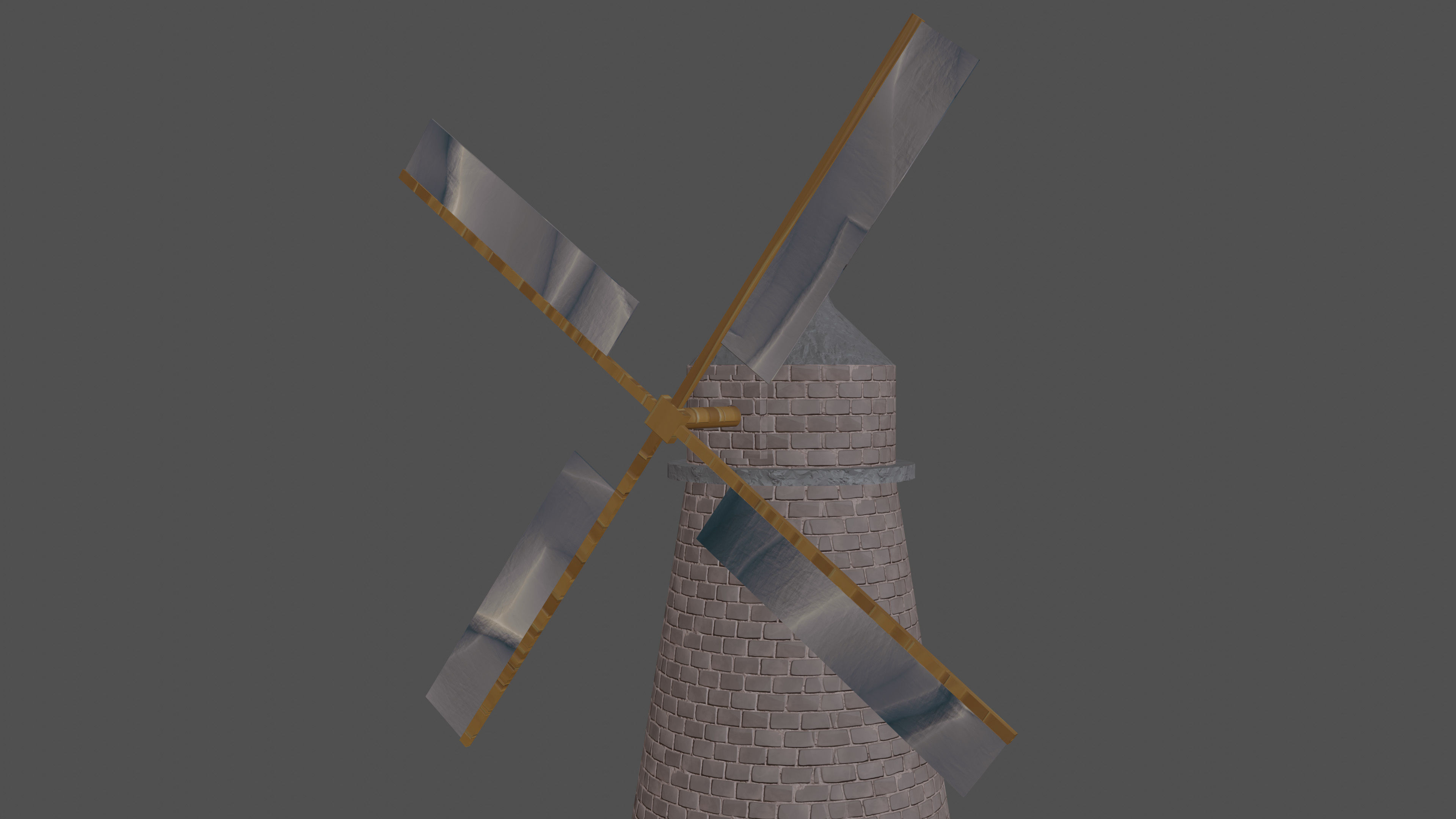 stylized flour mill Low-poly 3D model_5