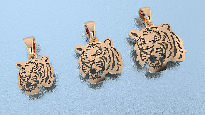 3dm and stl tiger pendant printable jewelry model 3D print model