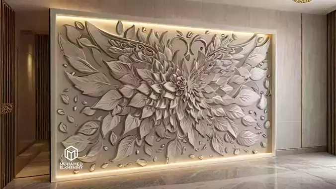 modern panel wall decor set relief stl mural CNC 304
