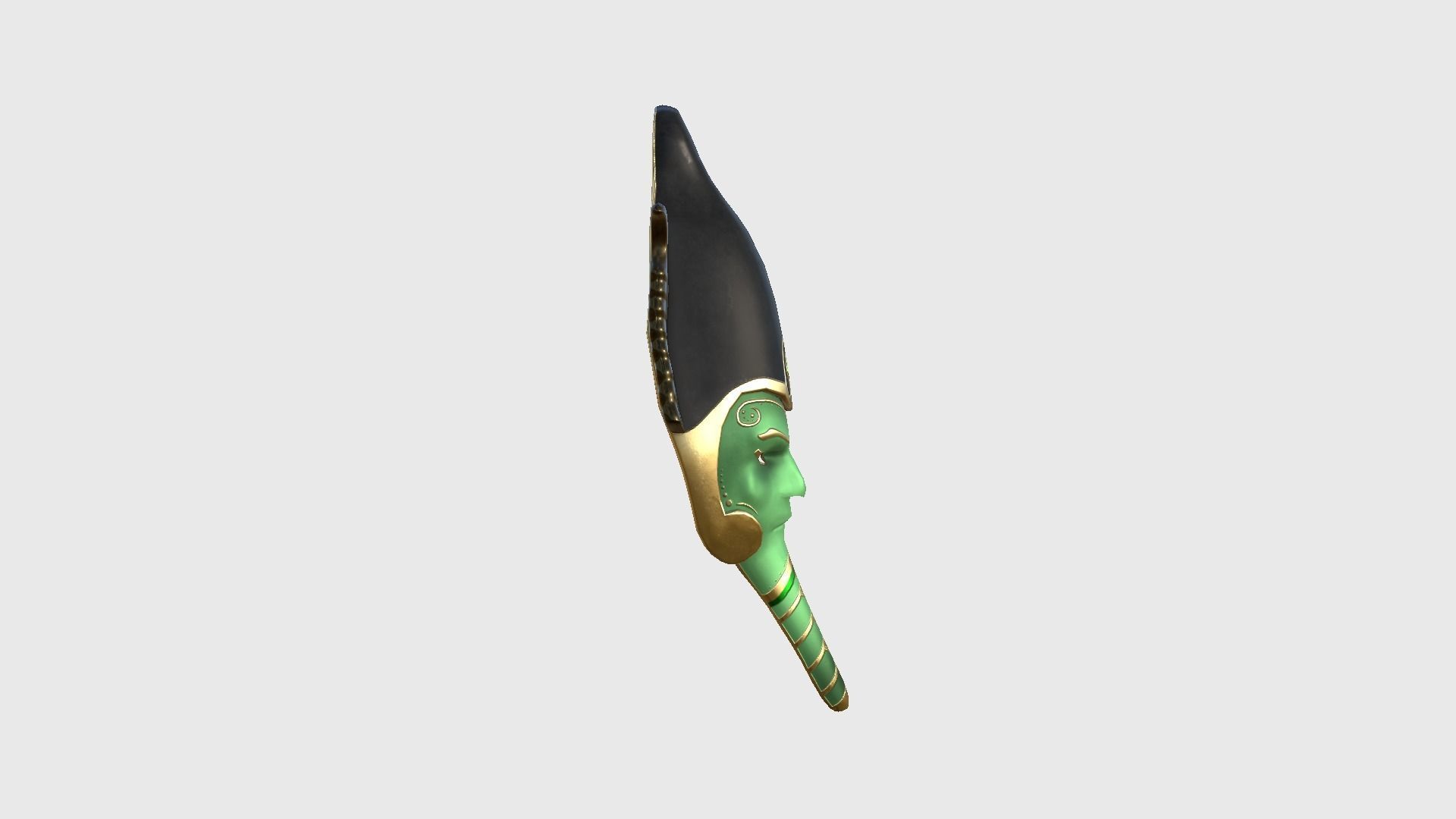 Osiris Mask A10 - Egyptian Gods Character Clothing Low-poly 3D model_2