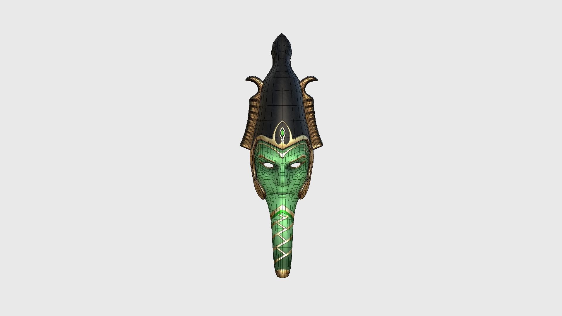 Osiris Mask A10 - Egyptian Gods Character Clothing Low-poly 3D model_6