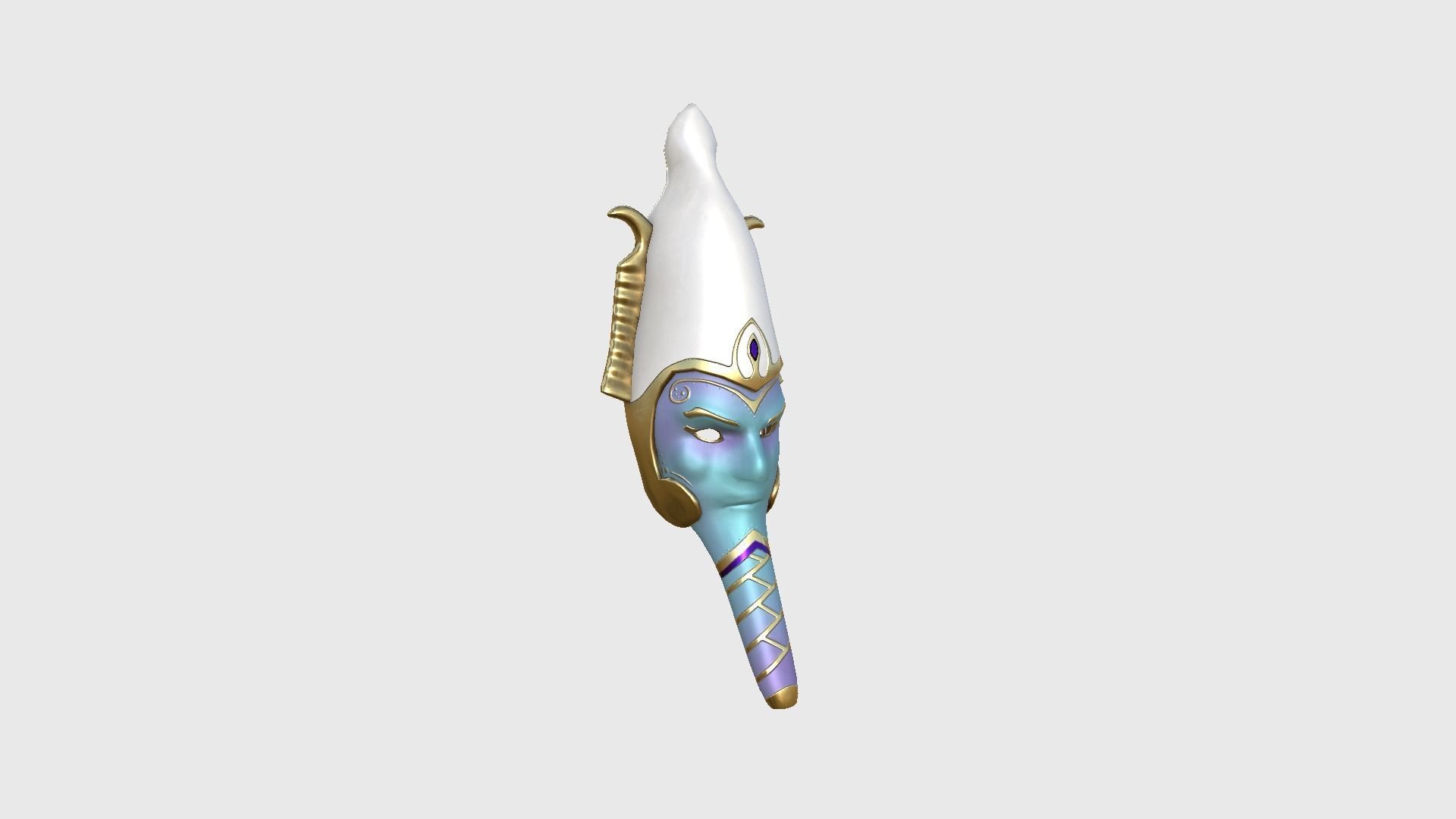 Osiris Mask A09 - Egyptian Gods Character Clothing Low-poly 3D model_1