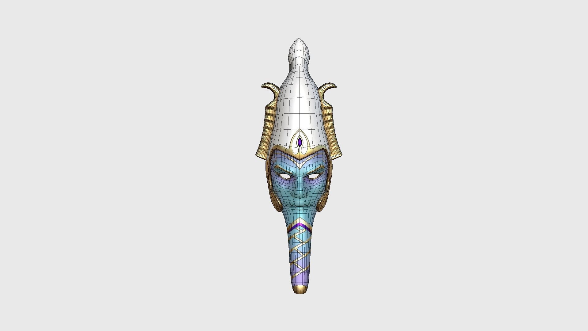 Osiris Mask A09 - Egyptian Gods Character Clothing Low-poly 3D model_6