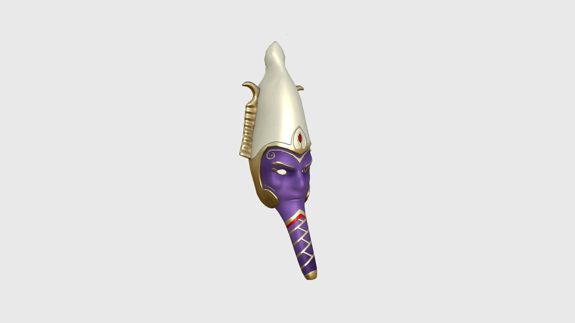 Osiris Mask A08 - Egyptian Gods Character Clothing Low-poly 3D model_1