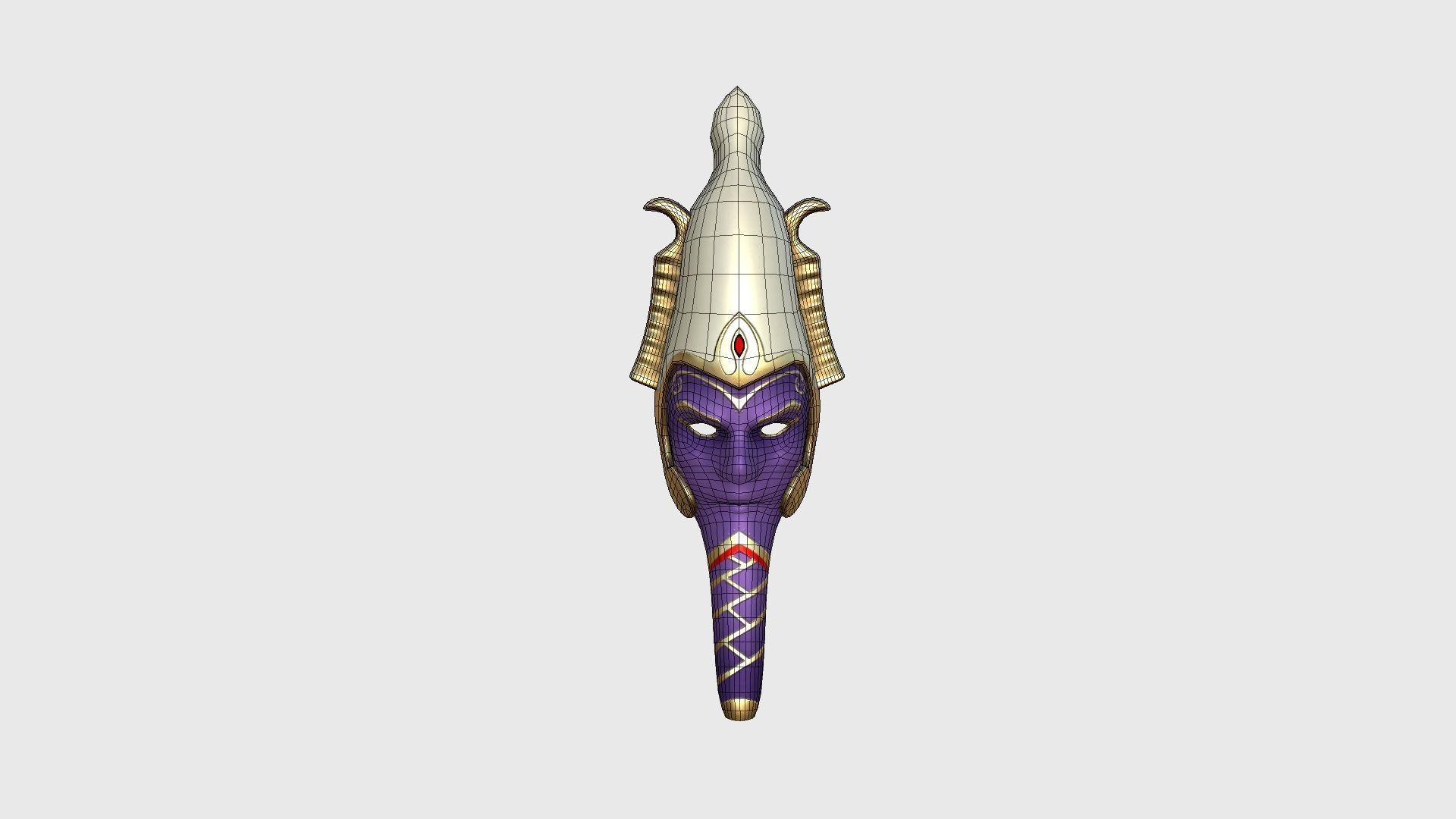 Osiris Mask A08 - Egyptian Gods Character Clothing Low-poly 3D model_6
