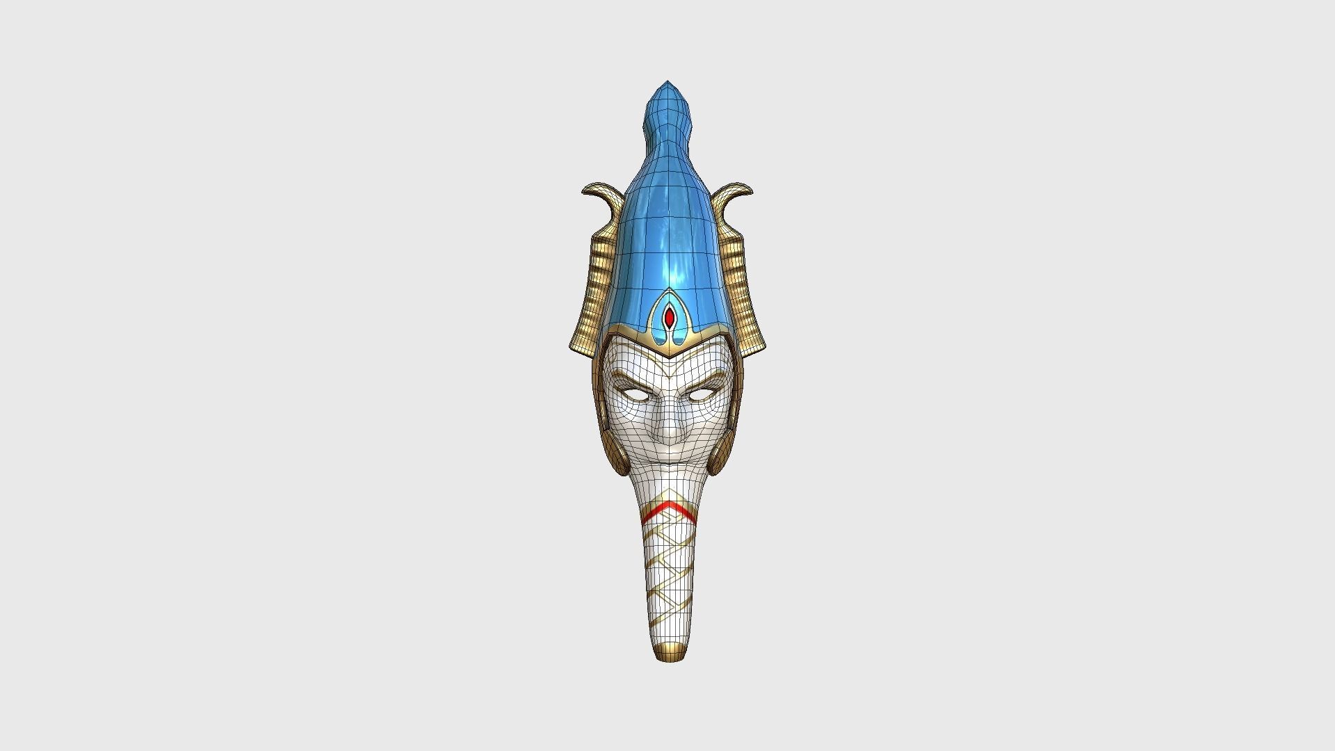 Osiris Mask A07 - Egyptian Gods Character Clothing Low-poly 3D model_6