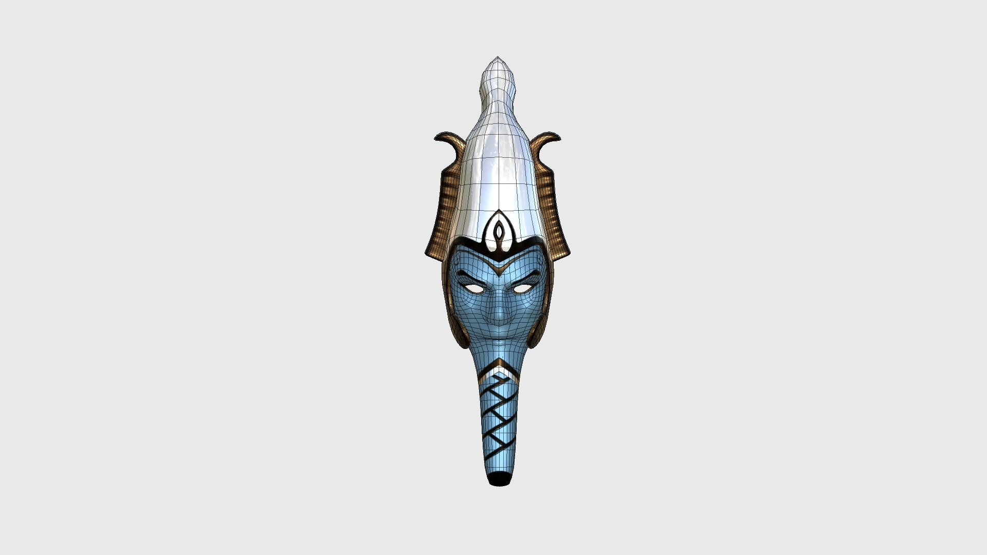 Osiris Mask A06 - Egyptian Gods Character Clothing Low-poly 3D model_6