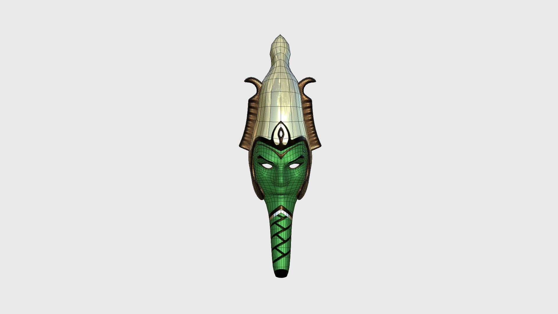 Osiris Mask A05 - Egyptian Gods Character Clothing Low-poly 3D model_6
