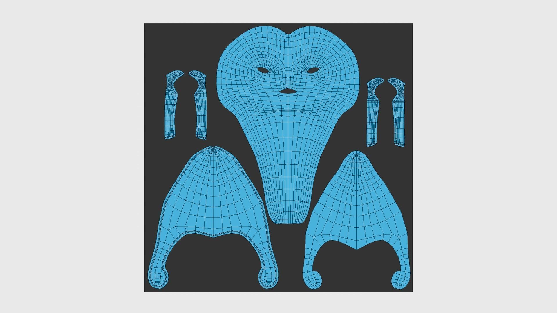 Osiris Mask A04 - Egyptian Gods Character Clothing Low-poly 3D model_16