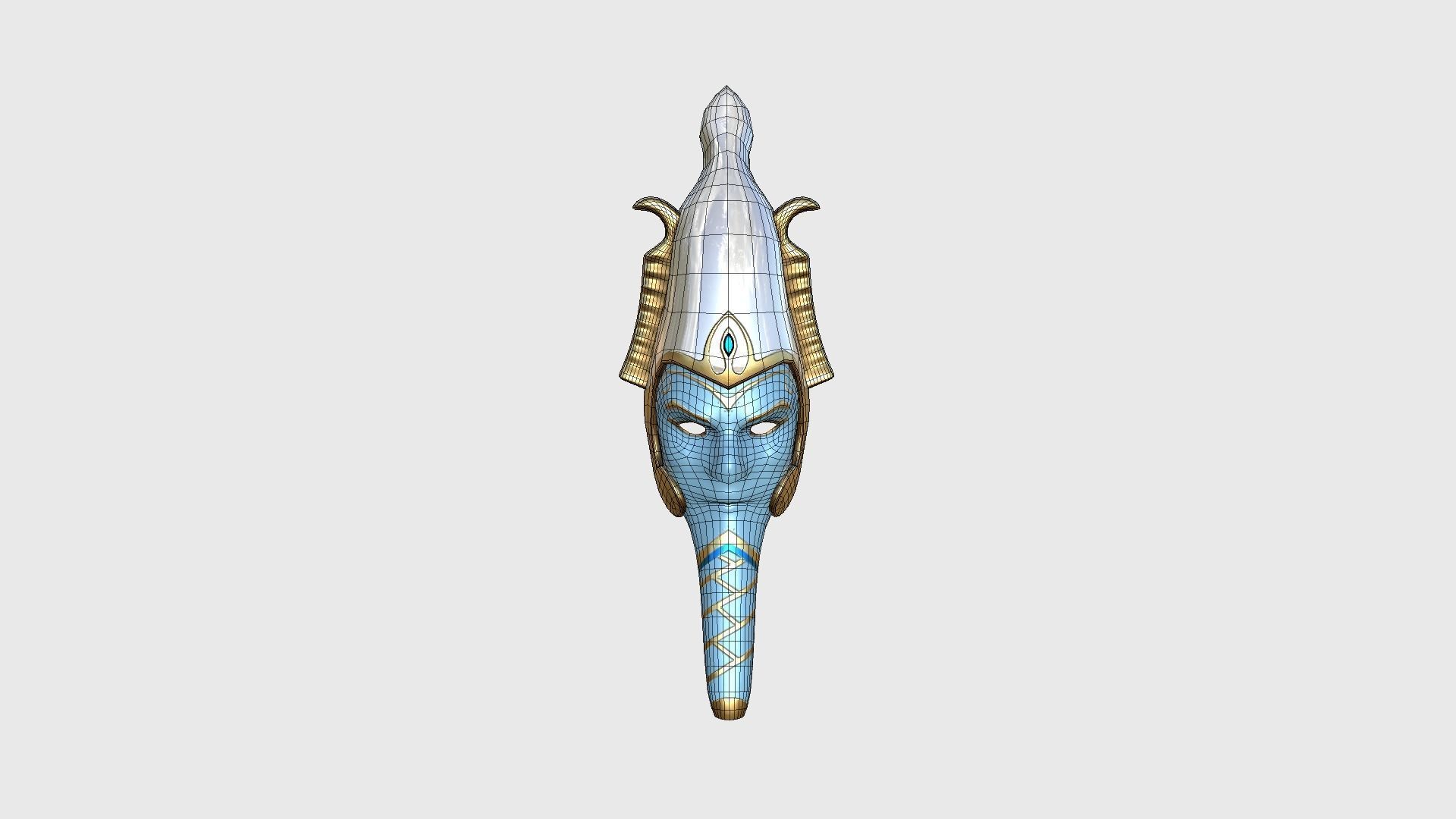 Osiris Mask A04 - Egyptian Gods Character Clothing Low-poly 3D model_6