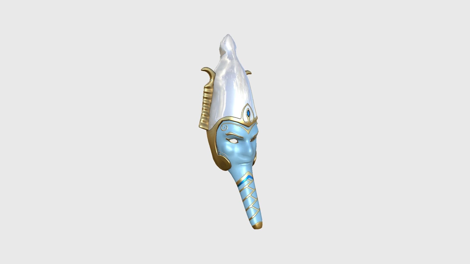 Osiris Mask A04 - Egyptian Gods Character Clothing Low-poly 3D model_1