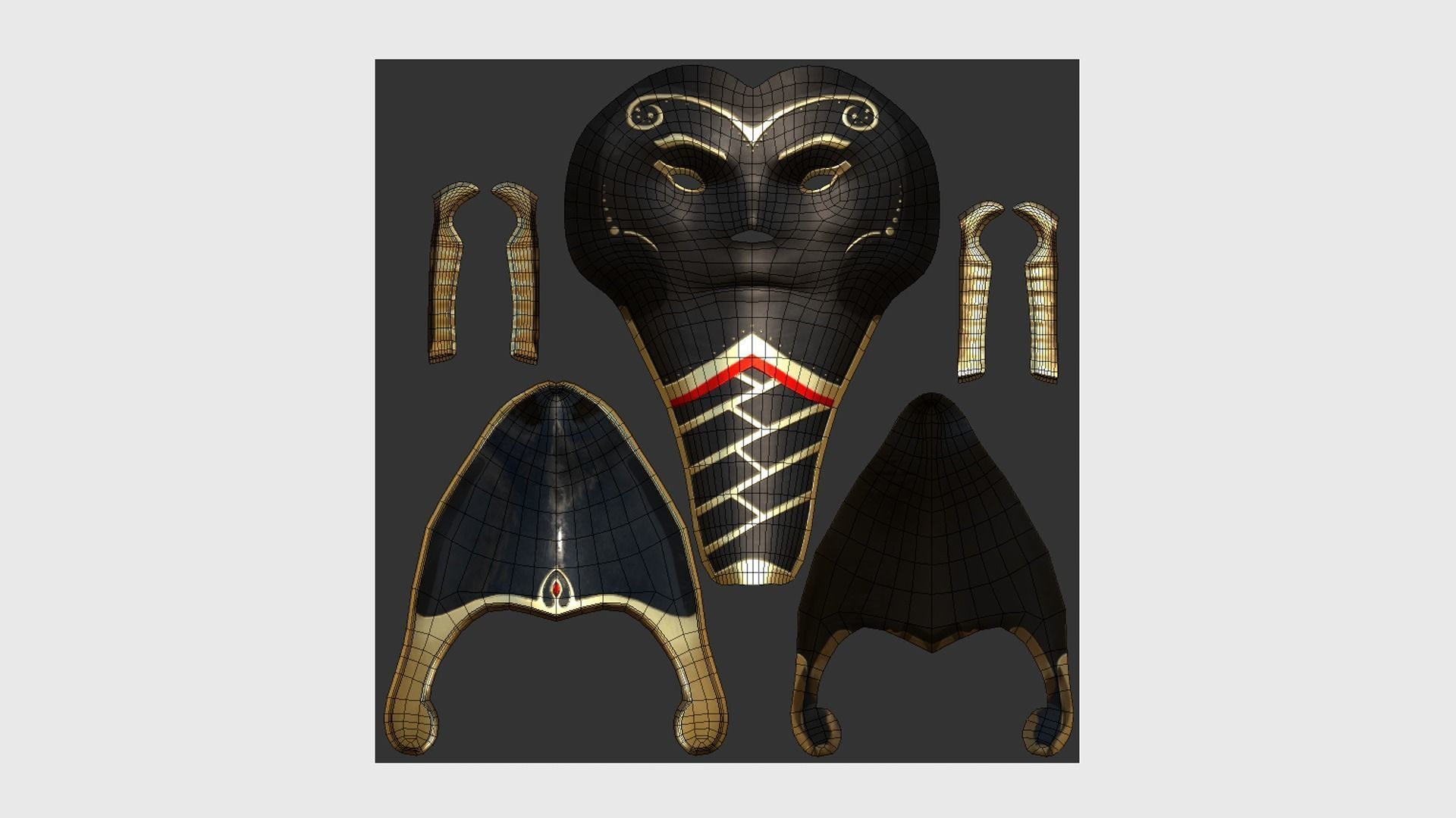 Osiris Mask A02 - Egyptian Gods Character Clothing Low-poly 3D model_5