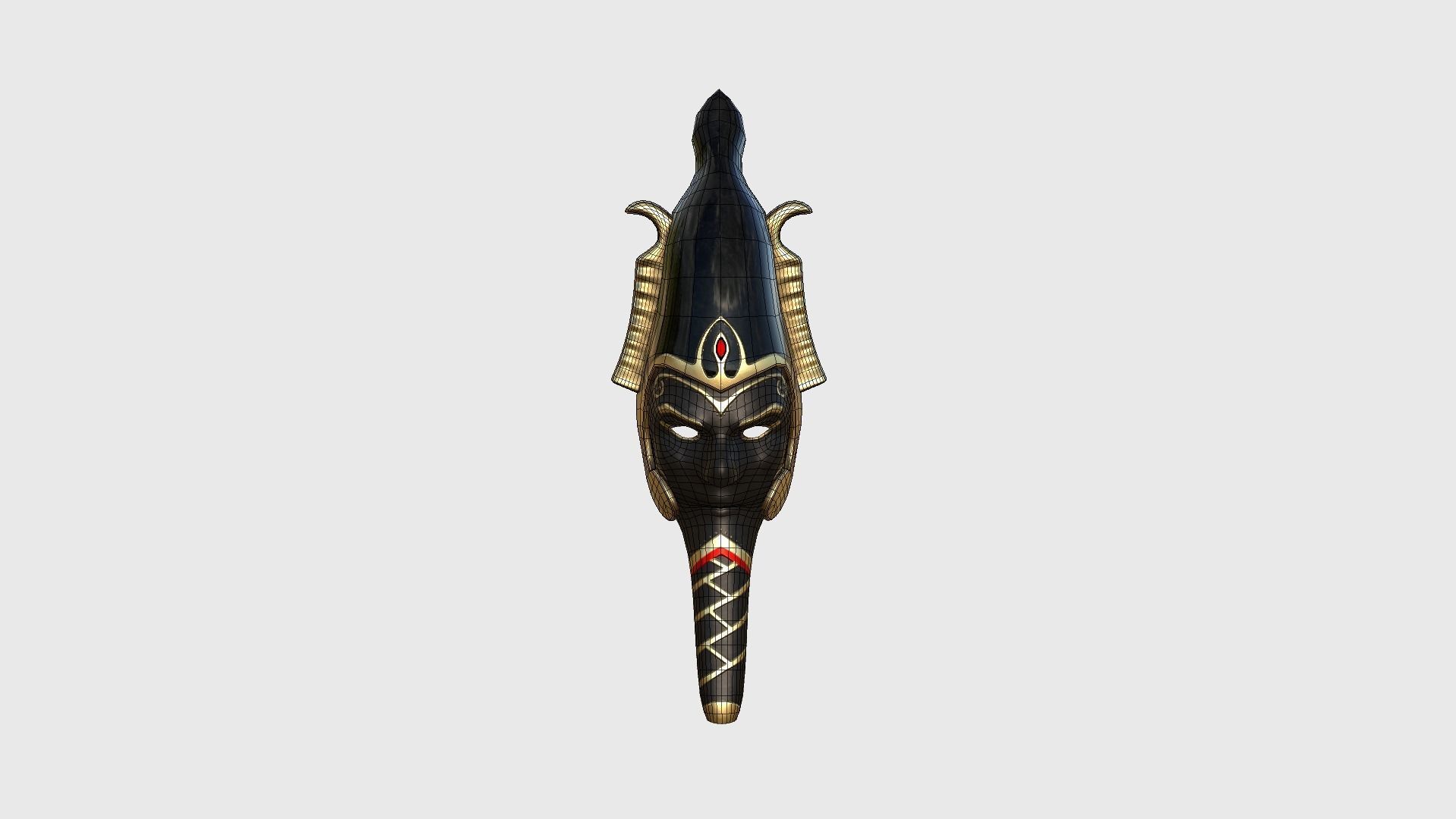 Osiris Mask A02 - Egyptian Gods Character Clothing Low-poly 3D model_6
