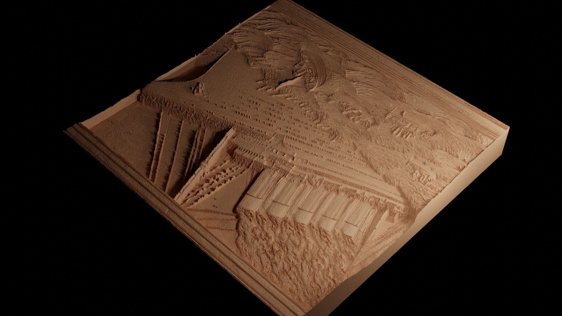 Titanic Sinking Sandcasting Bas High Relief CNC 3D print model_4