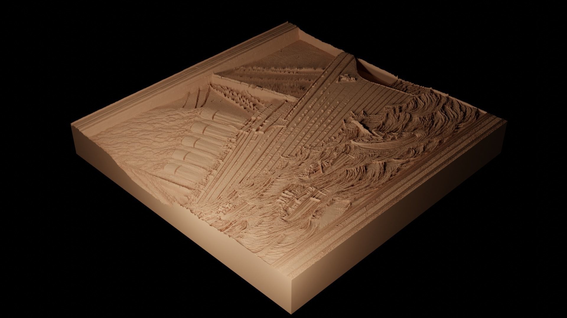 Titanic Sinking Sandcasting Bas High Relief CNC 3D print model_2