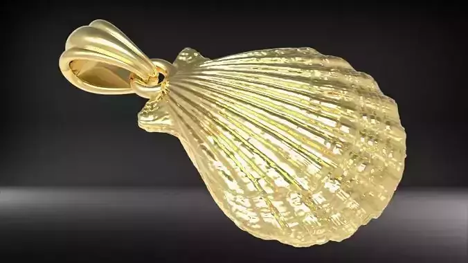 Seashell Pendant Necklace Jewelry  solid 3D