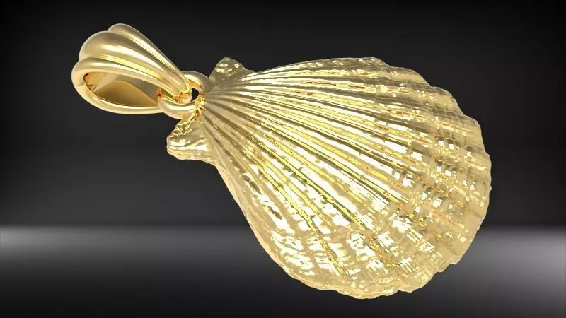 Seashell Pendant Necklace Jewelry solid 3D 3D print model