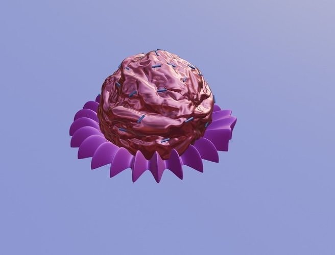  Strawberry chocolate truffle Low-poly 3D model