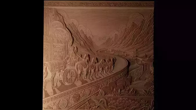 The Long Journey Sandcasting Bas High Relief CNC