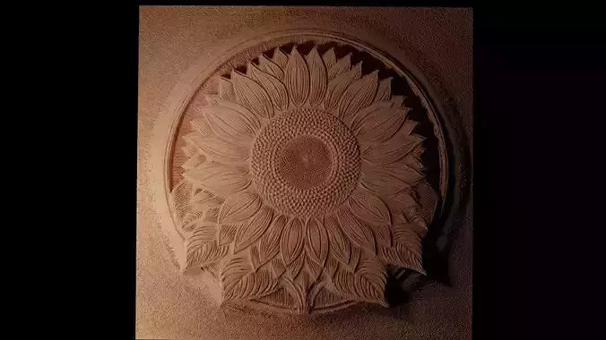 Sunflower Sandcasting Bas High Relief CNC