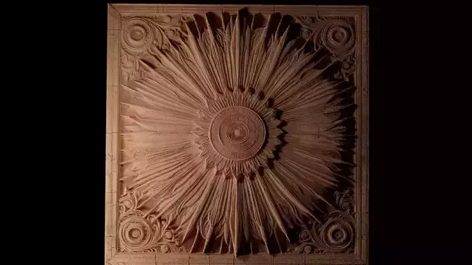 Sunburst Radiance Sandcasting Bas High Relief CNC