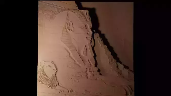 Sphinx Sandcasting Bas High Relief CNC 3D print model