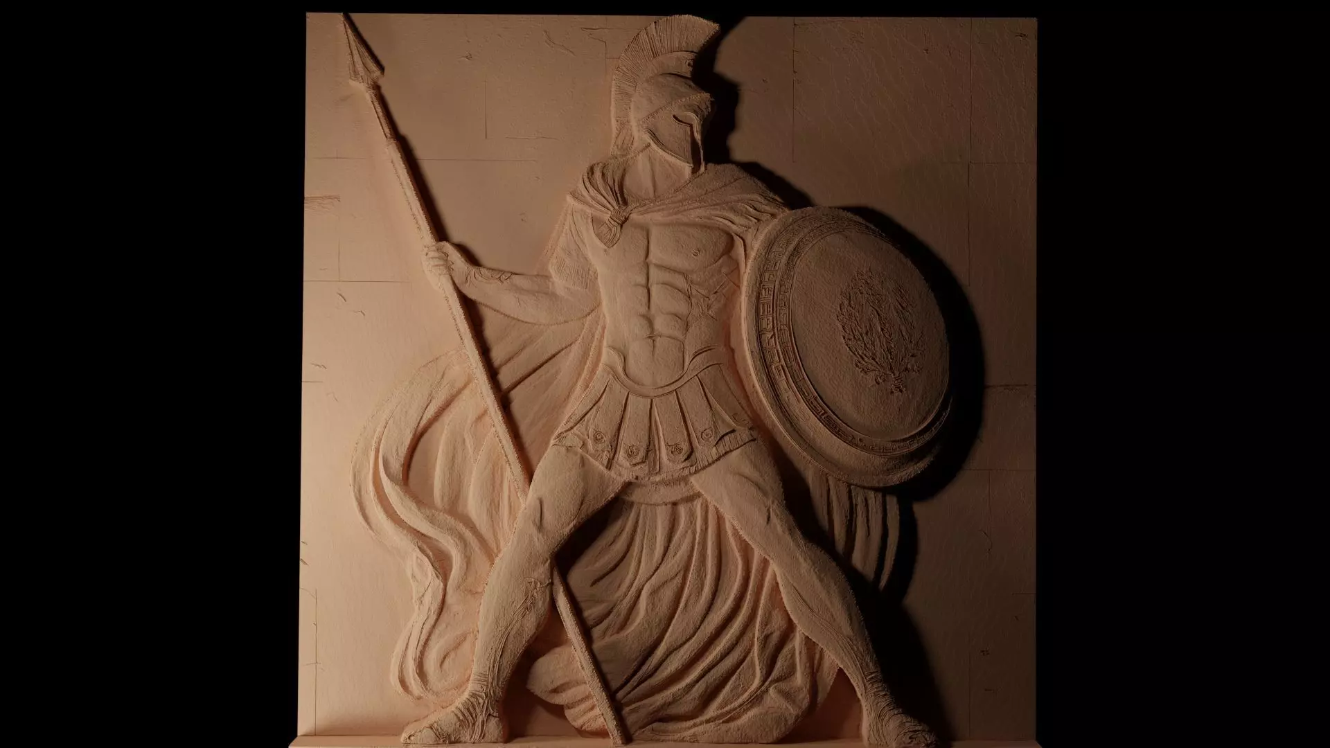 Spartan Sandcasting Bas High Relief CNC 3D print model_0